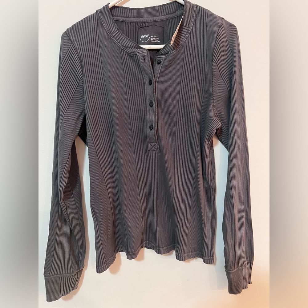 Aerie Tops | NWT waffle rib long sleeve Henley t-shirt